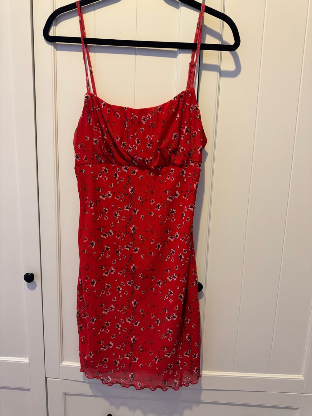 Red Floral Slip Dress - Women